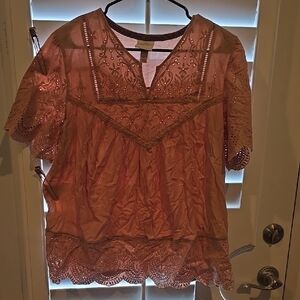 Embroidered Pink Top